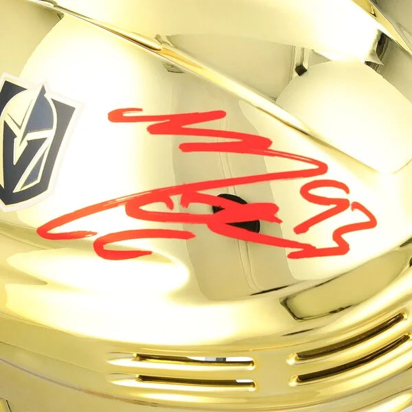 Mitch Marner Signed Vegas Golden Knights Gold Mini Helmet | Authenticated