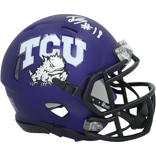 Jack Bech Signed TCU Horned Frogs Mini Helmet | Riddell Speed