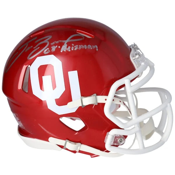 Sam Bradford Signed Oklahoma Sooners Mini Helmet | 08 Heisman Inscription