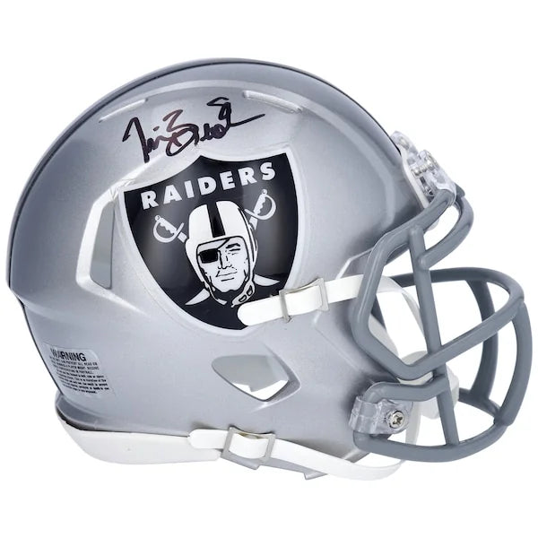 Tim Brown Oakland Raiders Autographed Riddell Speed Mini Helmet - S