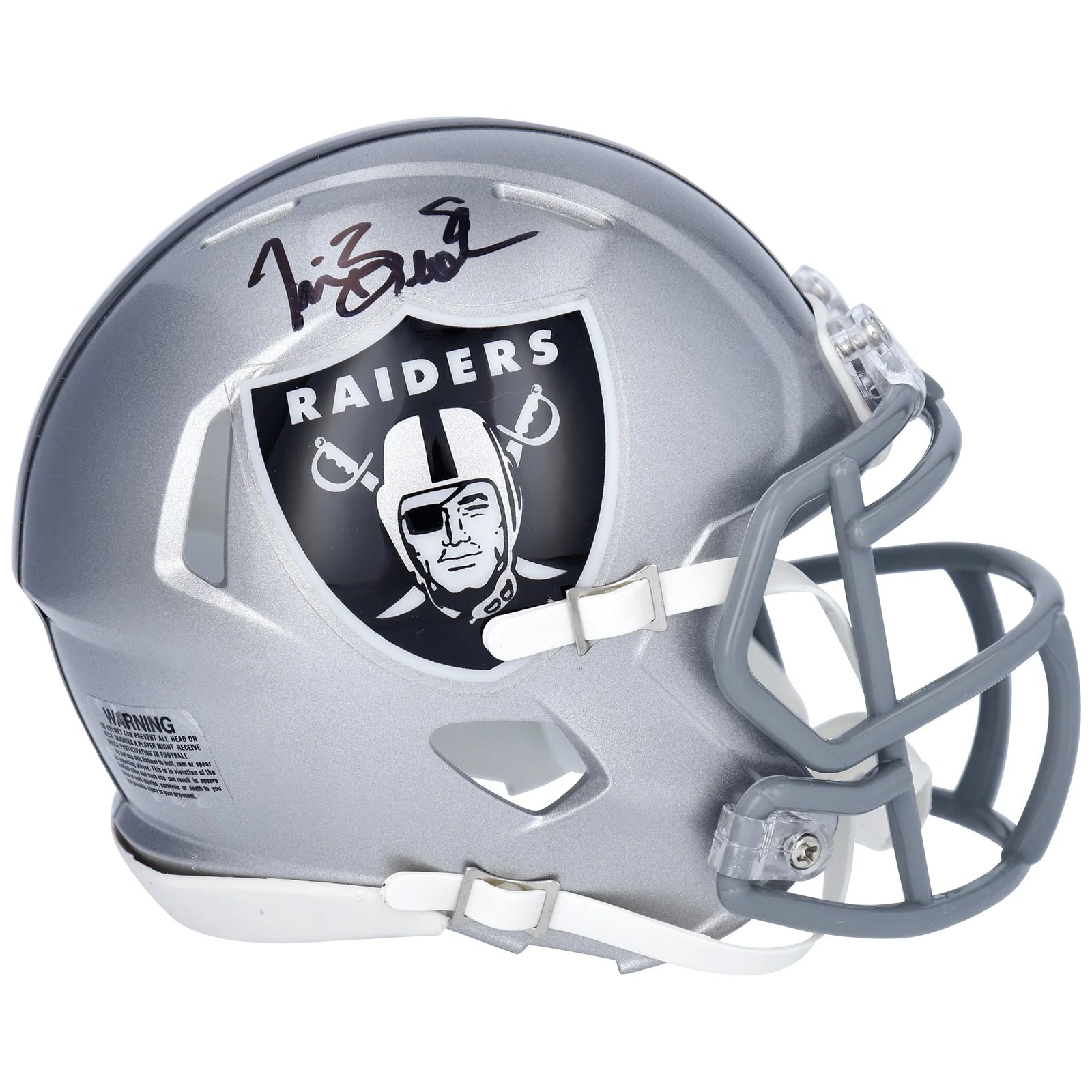 Tim Brown Oakland Raiders Autographed Riddell Speed Mini Helmet - S