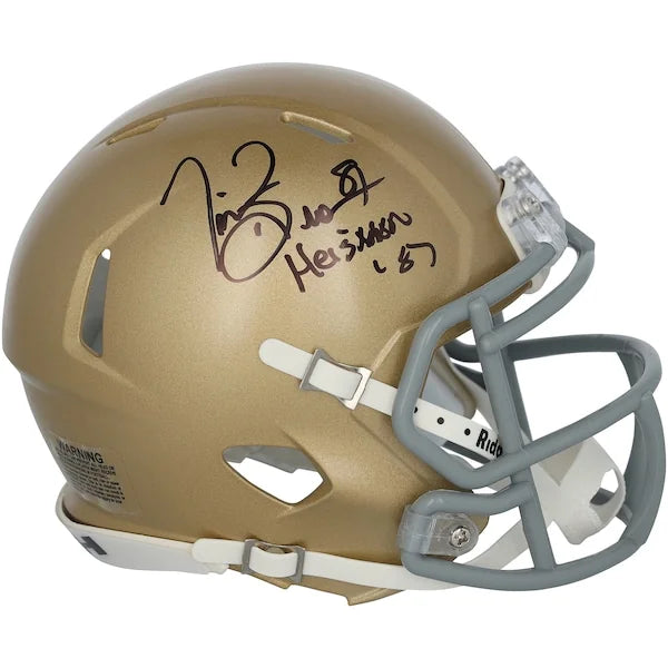 Tim Brown Signed Notre Dame Mini Helmet | Heisman 87 Inscription