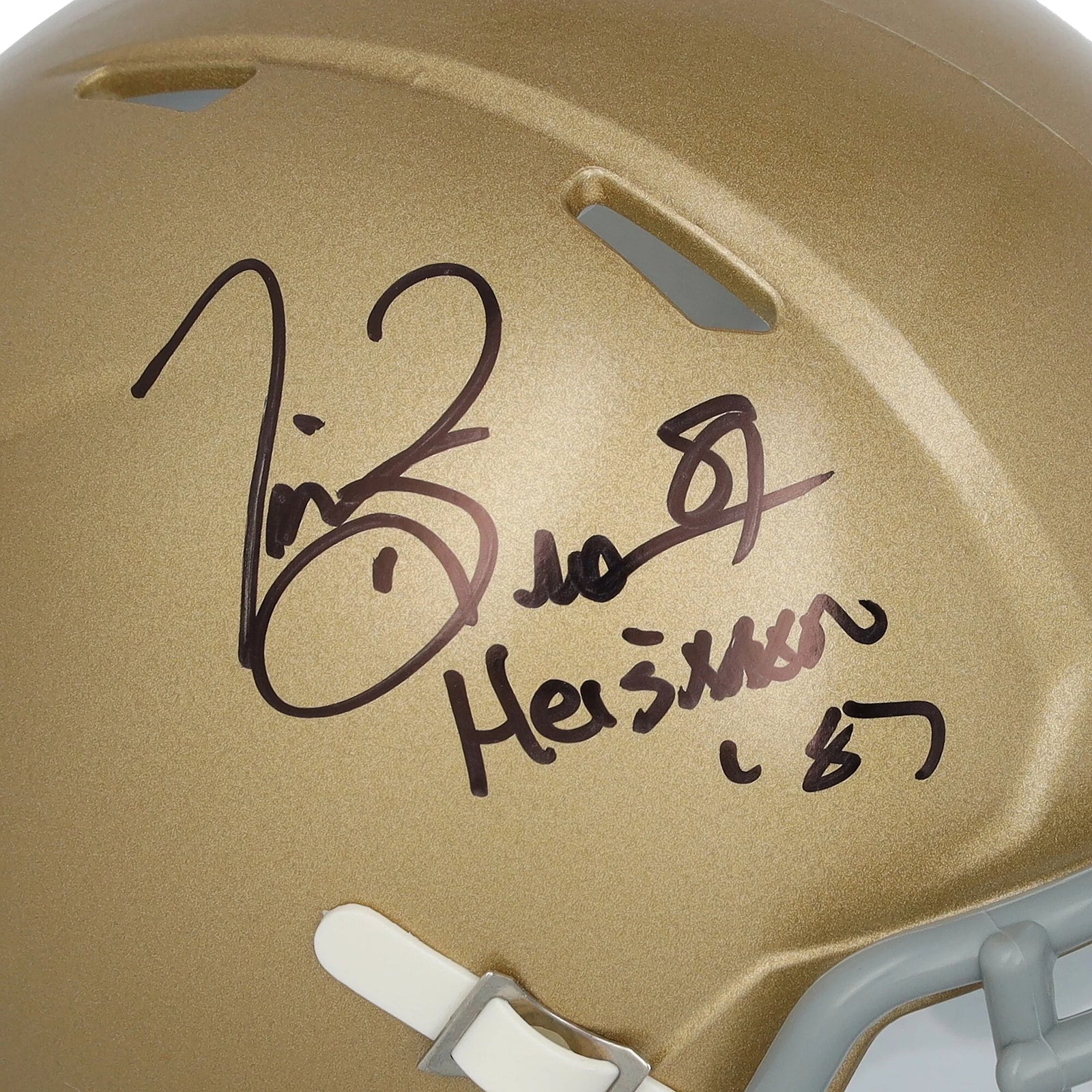 Tim Brown Signed Notre Dame Mini Helmet | Heisman 87 Inscription