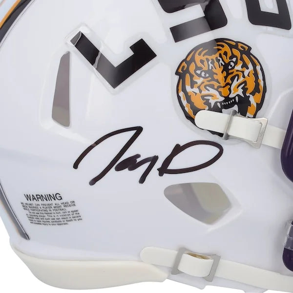 Jayden Daniels Signed LSU Tigers Mini Helmet | White Riddell Speed