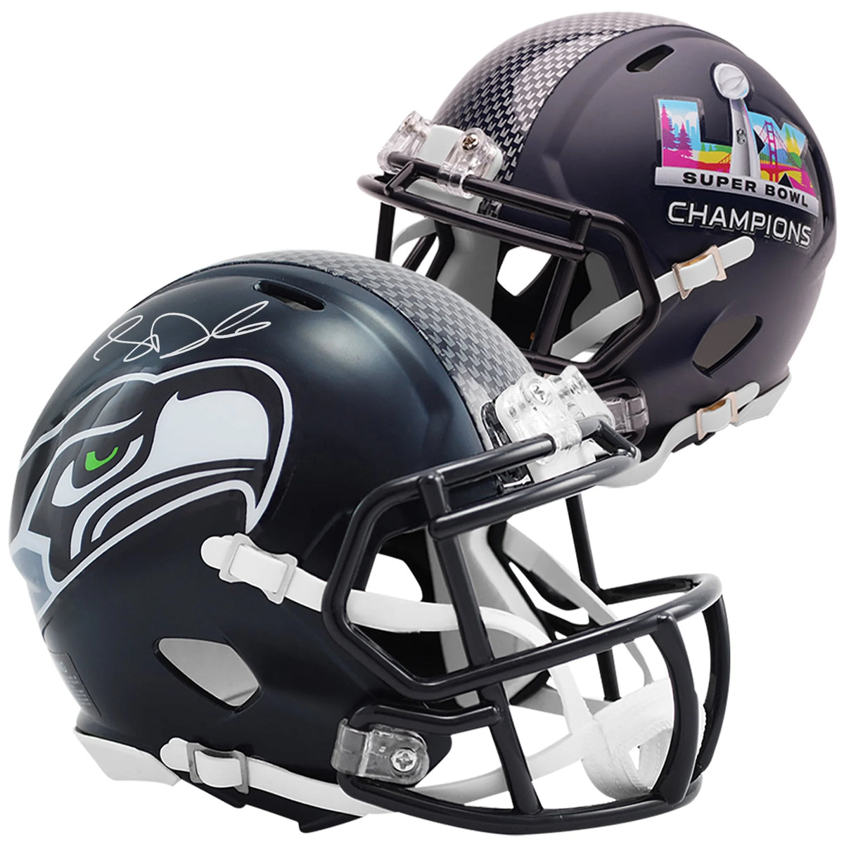 Sam Darnold Signed Seahawks Super Bowl LX Champions Mini Helmet | Riddell