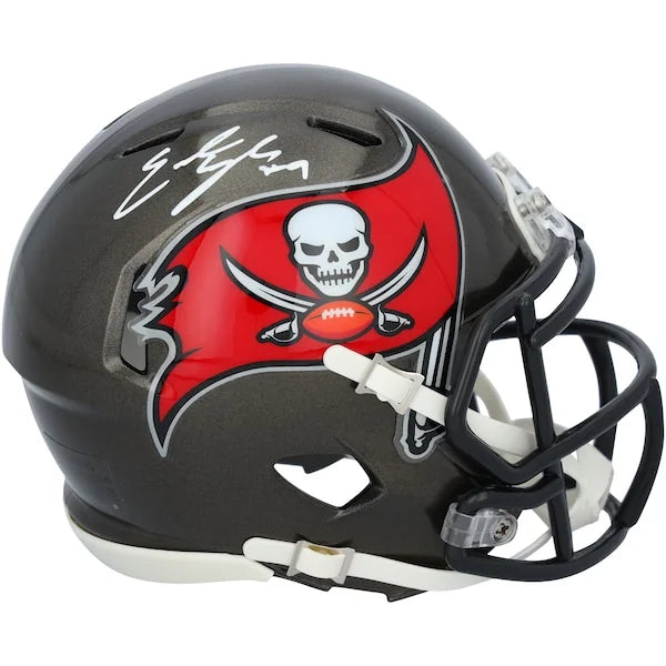 Emeka Egbuka Signed Buccaneers Riddell Speed Mini Helmet | Authenticated