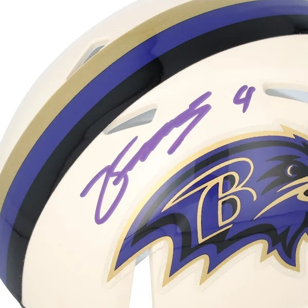 Zay Flowers Signed Riddell Retro Speed Mini Helmet | Baltimore Ravens