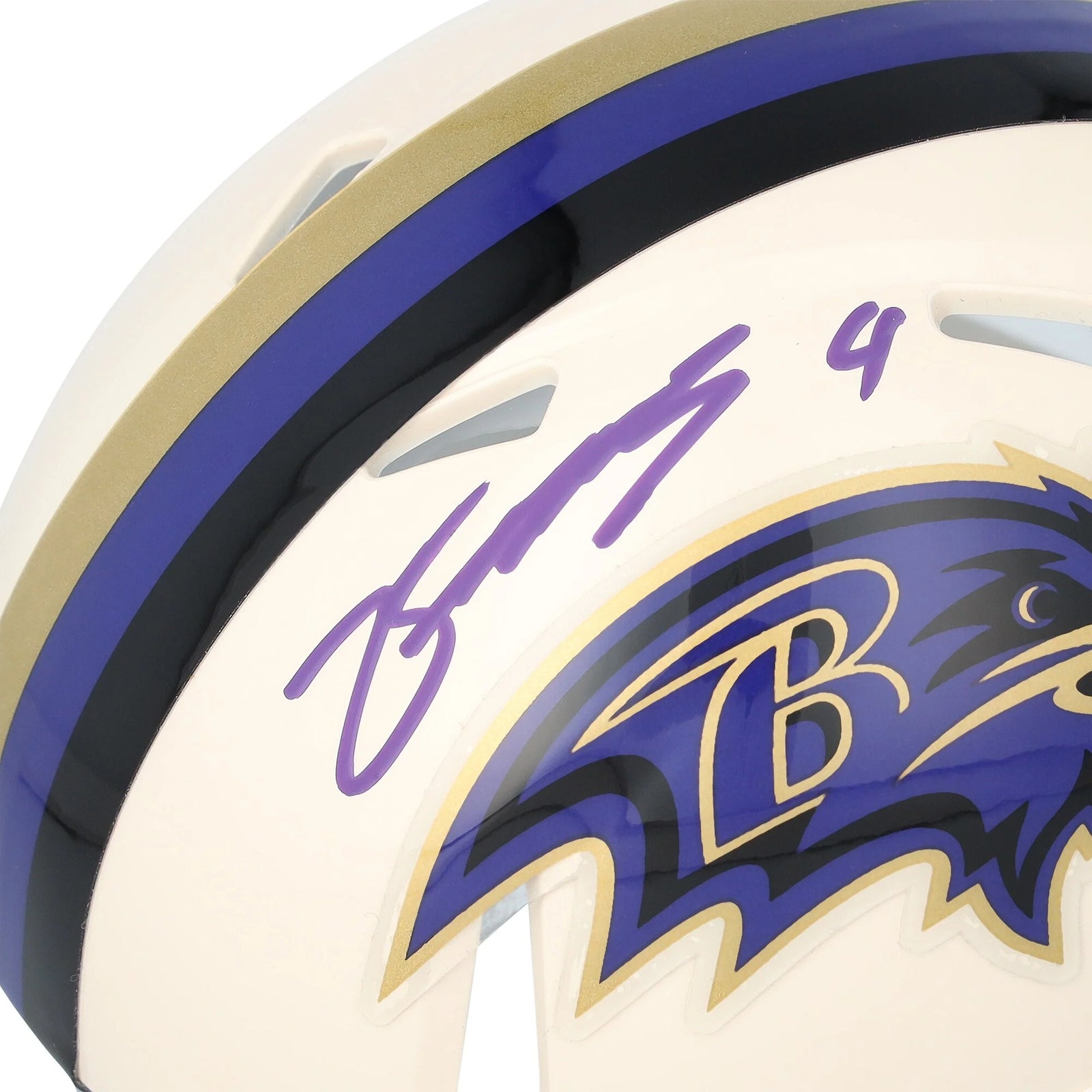 Zay Flowers Signed Riddell Retro Speed Mini Helmet | Baltimore Ravens