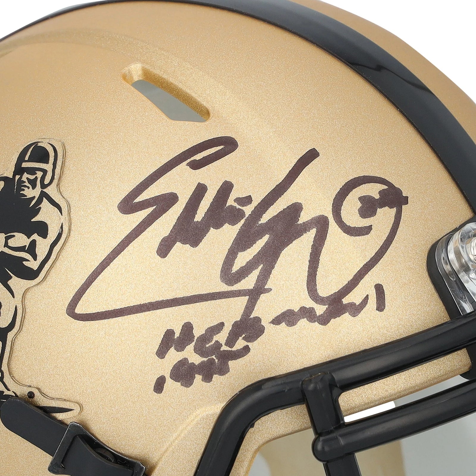 Eddie George Signed Ohio State Heisman Gold Mini Helmet | 1995 Inscription