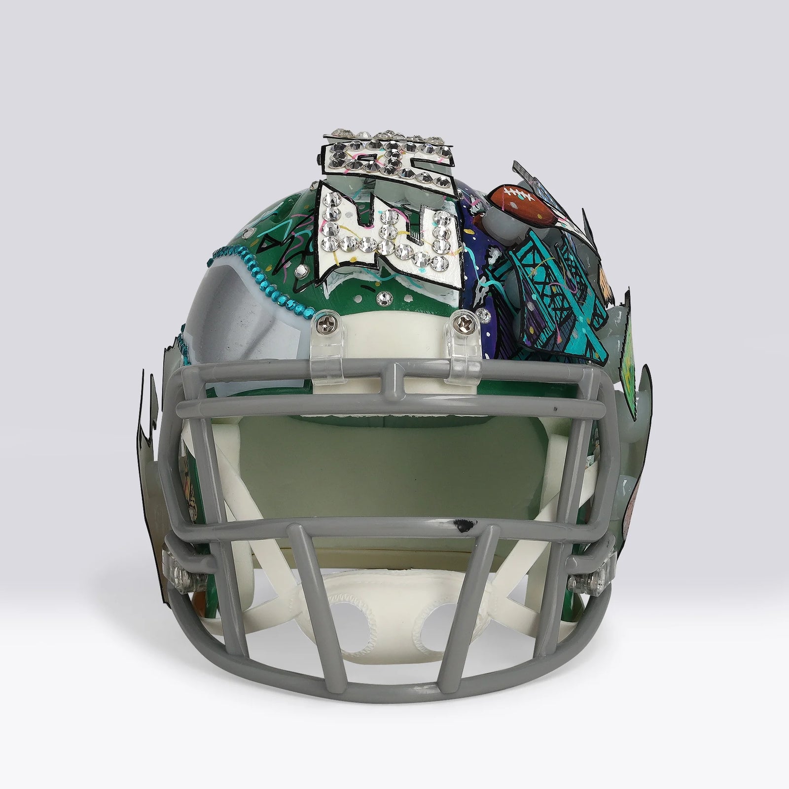 Jalen Hurts Signed Kelly Green Mini Helmet | Charles Fazzino Art
