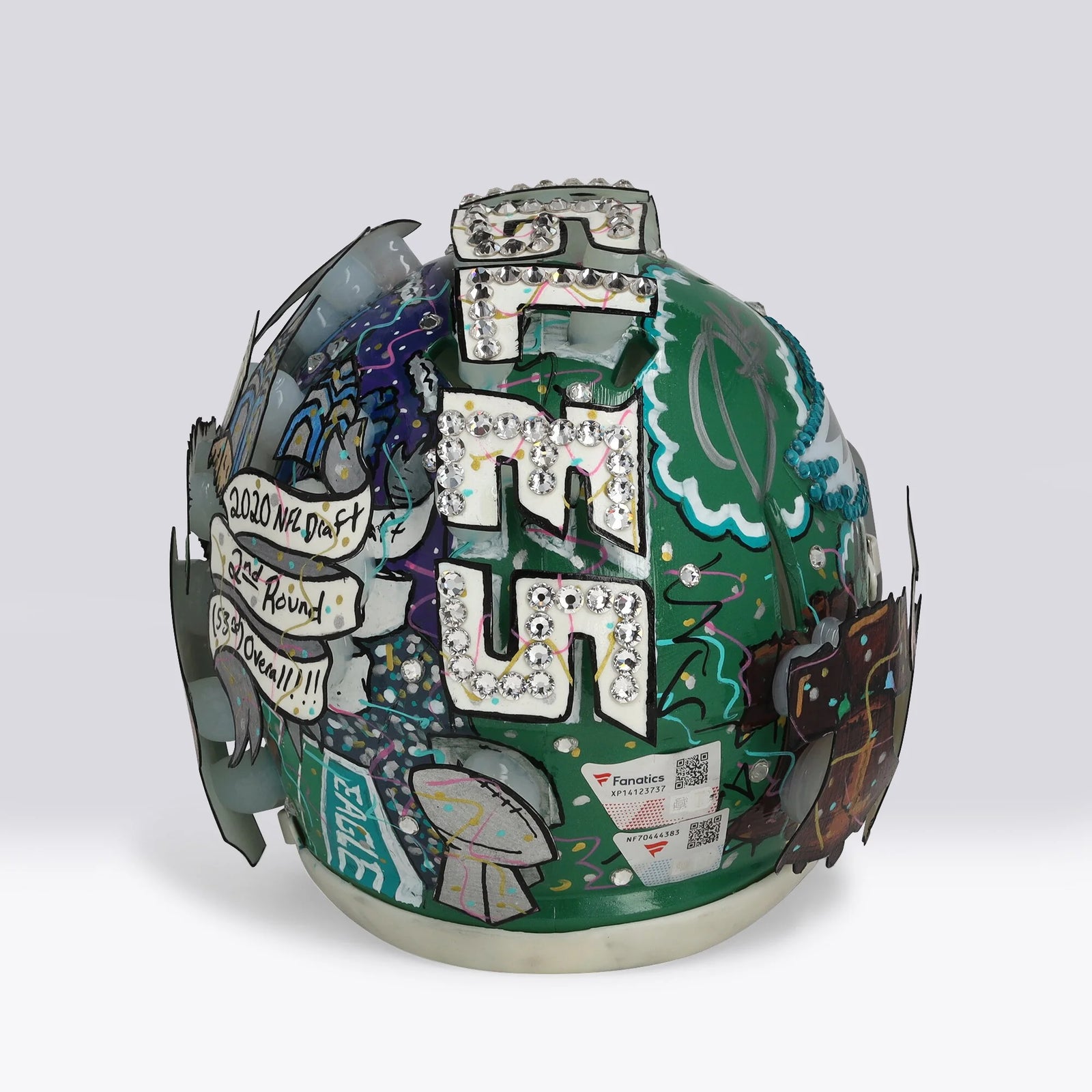 Jalen Hurts Signed Kelly Green Mini Helmet | Charles Fazzino Art