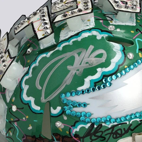 Jalen Hurts Signed Kelly Green Mini Helmet | Charles Fazzino Art