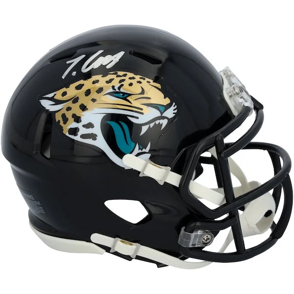 Travis Hunter Signed Jaguars Riddell Speed Mini Helmet | Authenticated