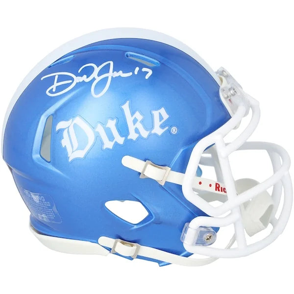 Daniel Jones Signed Duke Blue Devils Mini Helmet | Riddell Gothic Speed