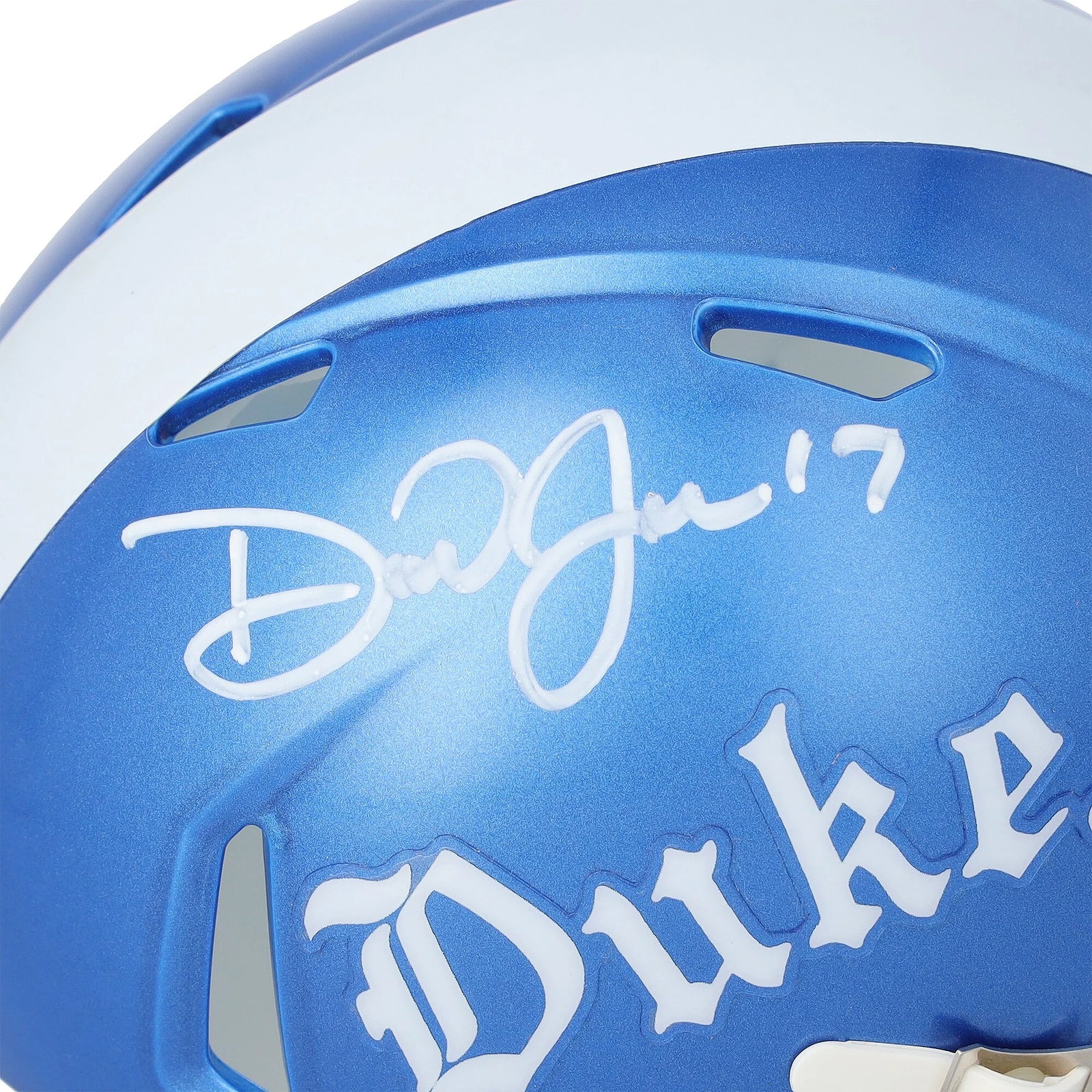 Daniel Jones Signed Duke Blue Devils Mini Helmet | Riddell Gothic Speed