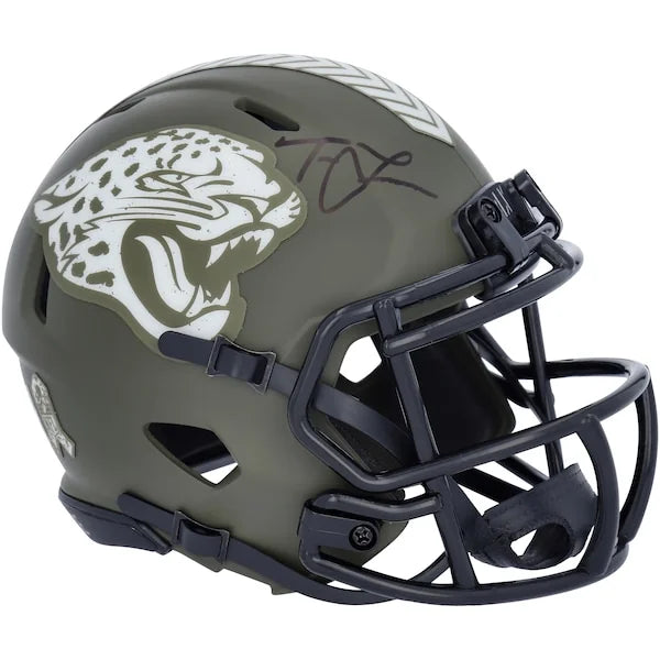 Trevor Lawrence Signed Riddell 2022 Salute To Service Mini Helmet | Jaguars
