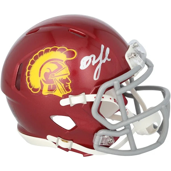 Drake London Signed USC Trojans Mini Helmet | Riddell Speed