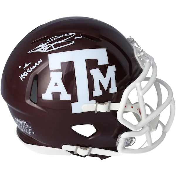Johnny Manziel Signed Texas A&M Mini Helmet | Heisman Inscription