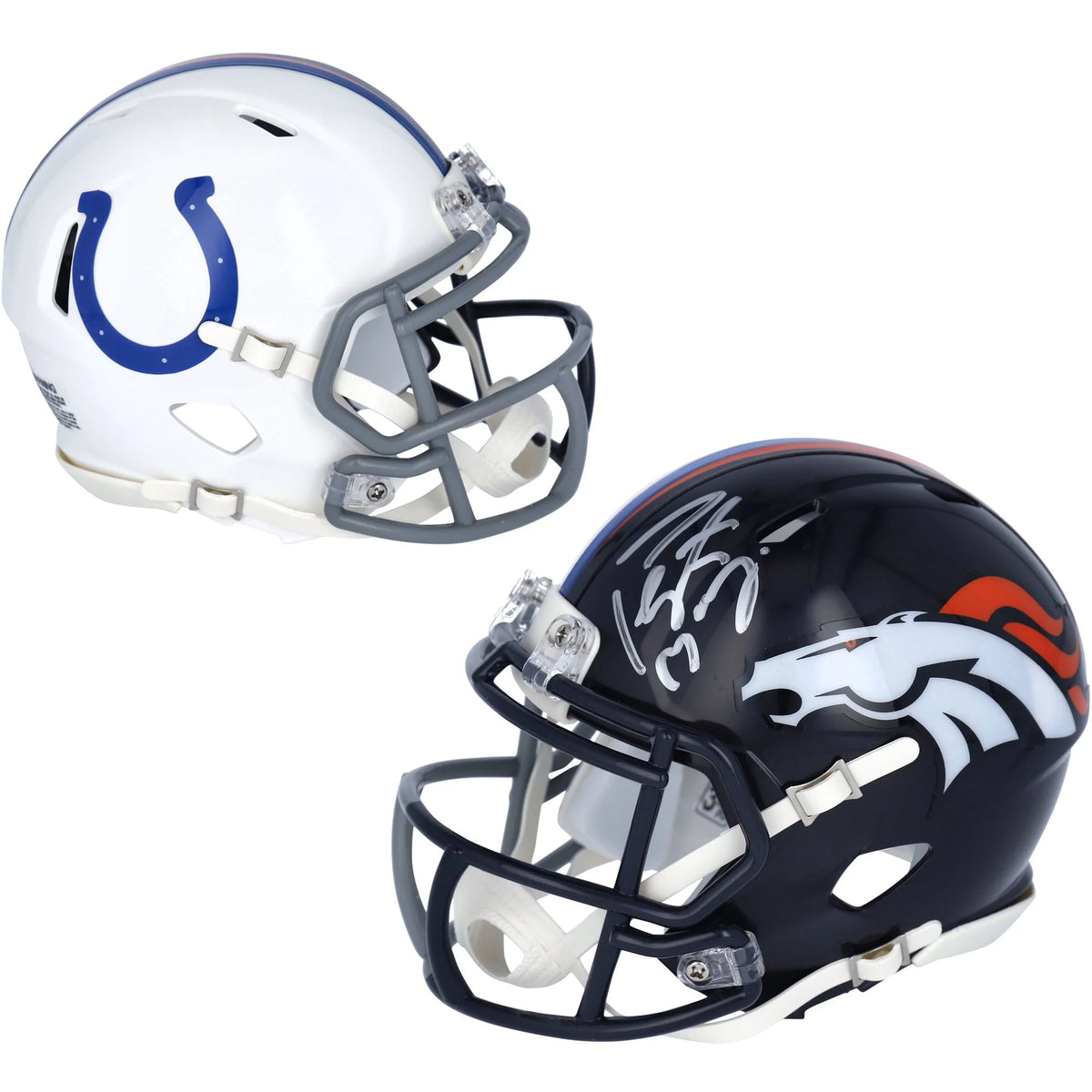 Peyton Manning Signed Colts & Broncos Half & Half Mini Helmet | WMHLTMA0409
