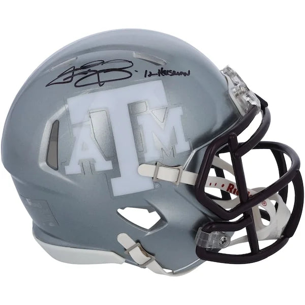 Johnny Manziel Signed Texas A&M Mini Helmet | Heisman 12 Inscription