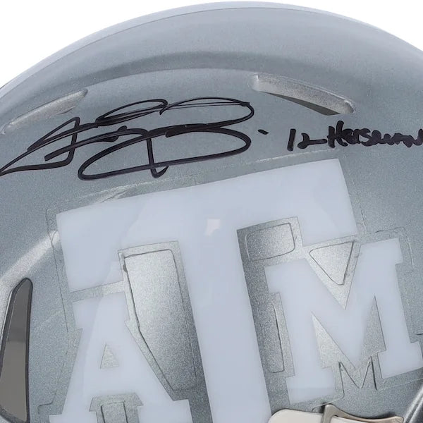 Johnny Manziel Signed Texas A&M Mini Helmet | Heisman 12 Inscription