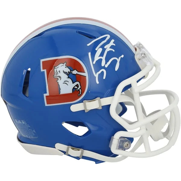 Peyton Manning Signed Denver Broncos 1975-1996 Throwback Mini Helmet | WMHLTMA0544