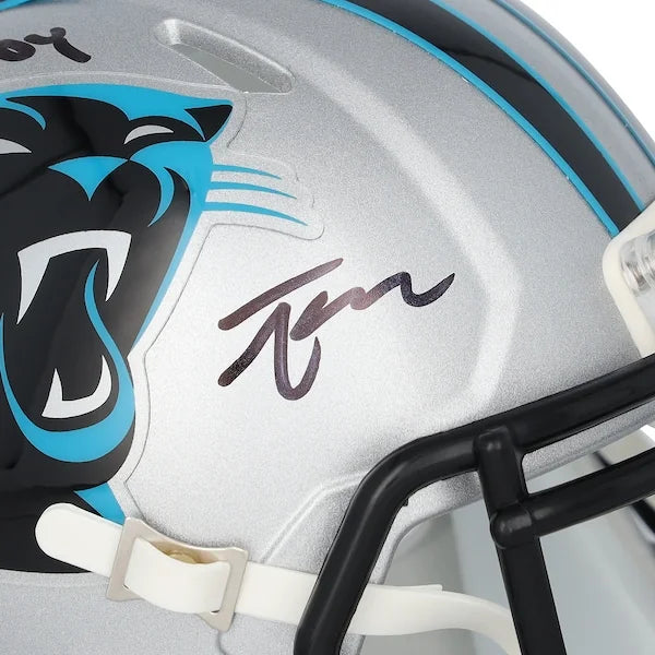 Tetairoa McMillan Signed Panthers Mini Helmet | 25 NFL OROY Inscription