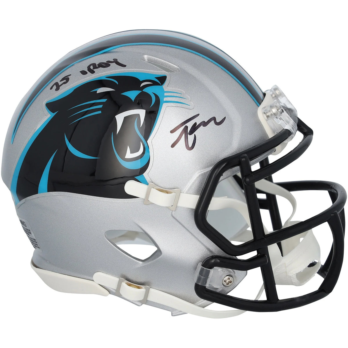 Tetairoa McMillan Signed Panthers Mini Helmet | 25 NFL OROY Inscription
