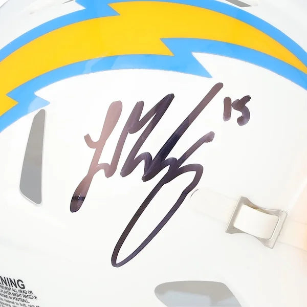 Ladd McConkey Signed Chargers Riddell Speed Mini Helmet | Authenticated