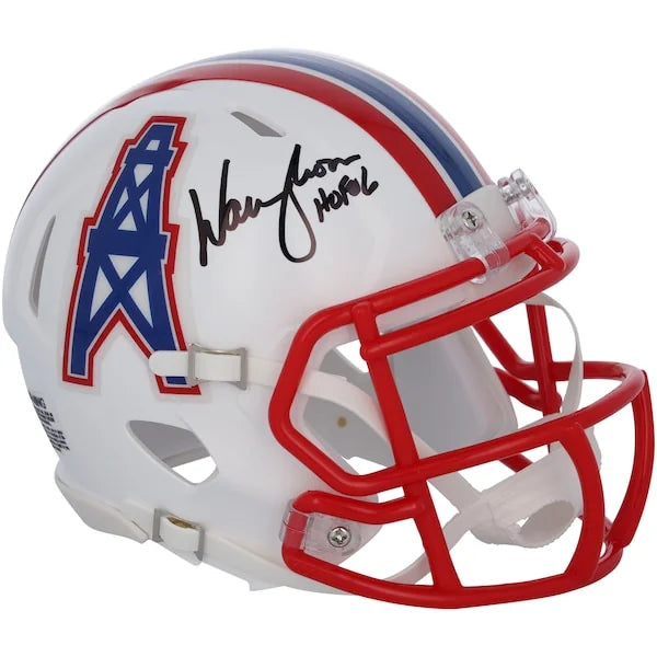 Warren Moon Signed Houston Oilers 1981-1998 Speed Mini Helmet | HOF 06 Inscription