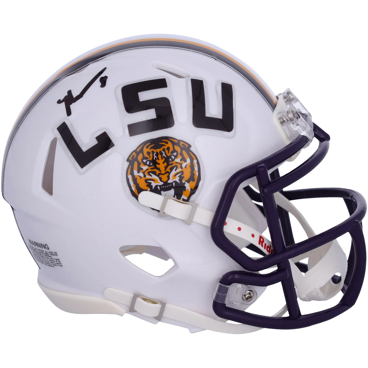 Malik Nabers Signed LSU Tigers White Riddell Speed Mini Helmet