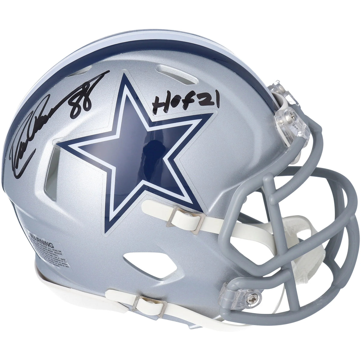 Drew Pearson Signed Cowboys Mini Helmet | HOF 21 Inscription