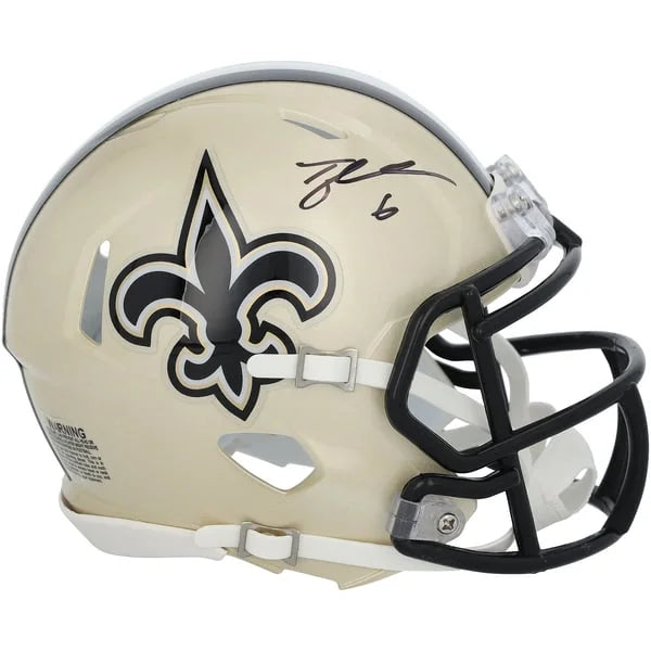Tyler Shough Signed Saints 60th Anniversary Mini Helmet | Authenticated | WMHLTSH0085