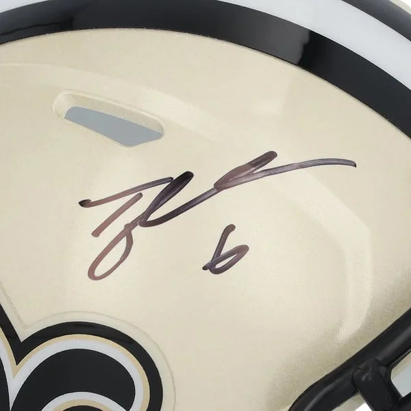 Tyler Shough Signed Saints 60th Anniversary Mini Helmet | Authenticated | WMHLTSH0085