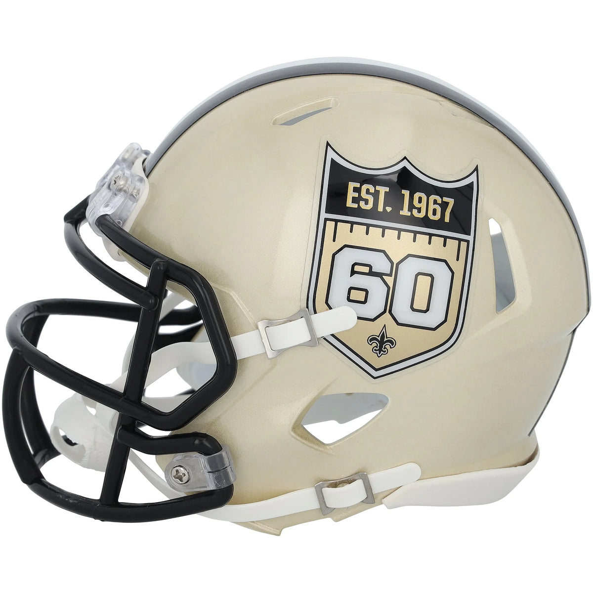 Tyler Shough Signed Saints 60th Anniversary Mini Helmet | Authenticated | WMHLTSH0085