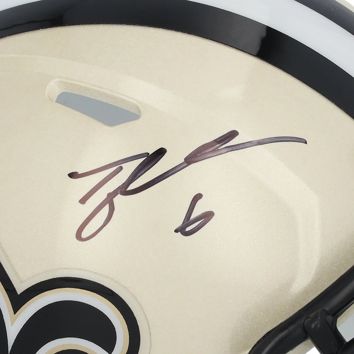 Tyler Shough Signed Saints 60th Anniversary Mini Helmet | Authenticated | WMHLTSH0085
