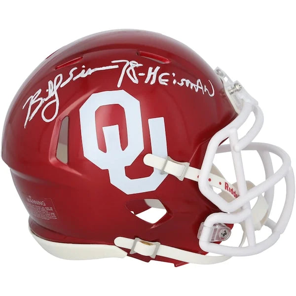 Billy Sims Signed Oklahoma Sooners Mini Helmet | 1978 Heisman Inscription