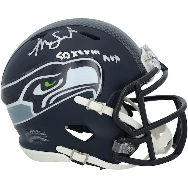 Malcolm Smith Signed Seahawks Mini Helmet | Super Bowl XLVIII MVP Inscription