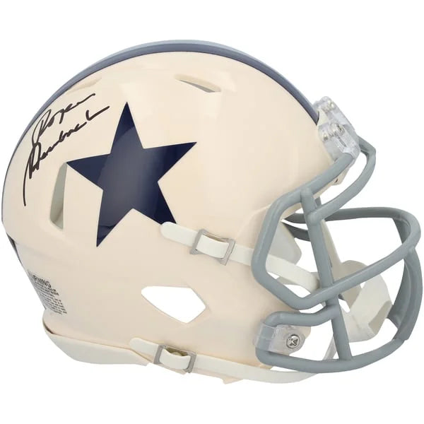 Roger Staubach Signed Dallas Cowboys Riddell Retro Speed Mini Helmet | WMHLTST0250