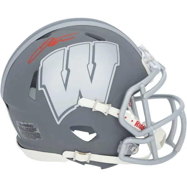 Jonathan Taylor Signed Wisconsin Badgers Riddell Mini Helmet | 2024