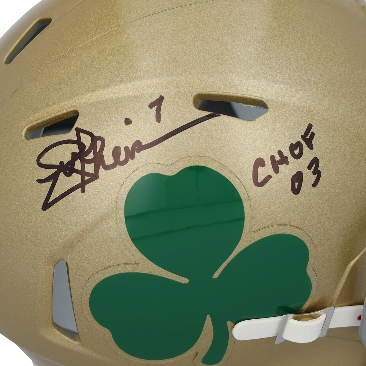 Joe Theismann Signed Notre Dame Mini Helmet | CHOF 03 Inscription