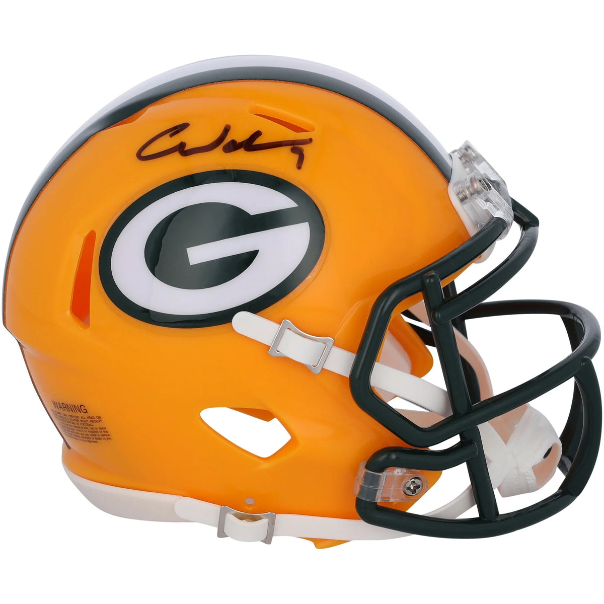 Christian Watson Signed Packers Riddell Speed Mini Helmet | Authenticated | WMHLTWA0116
