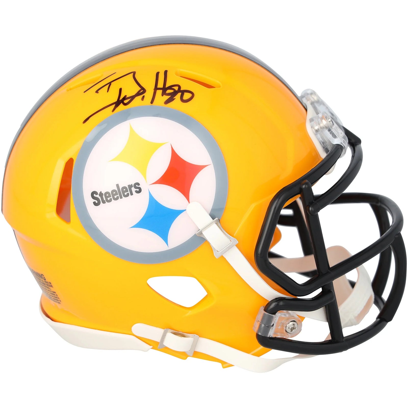 T.J. Watt Signed Riddell Gold Throwback Speed Mini Helmet | Pittsburgh Steelers