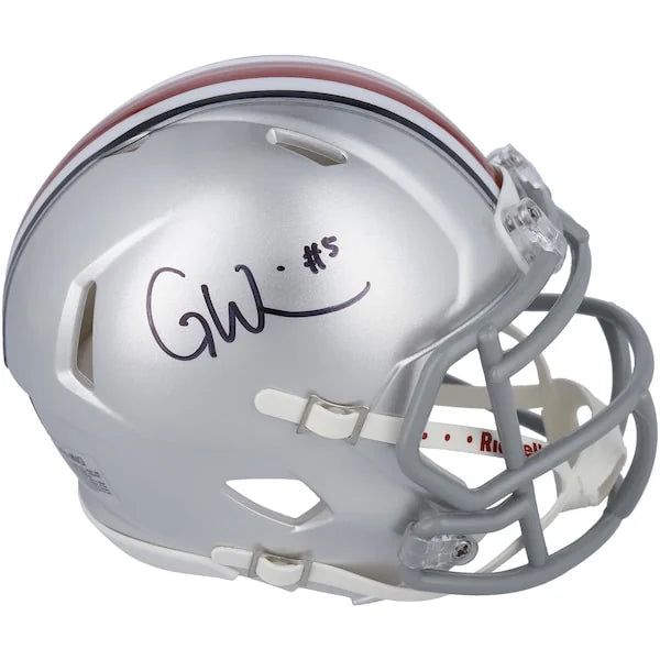 Garrett Wilson Signed Ohio State Buckeyes Mini Helmet | Riddell Speed