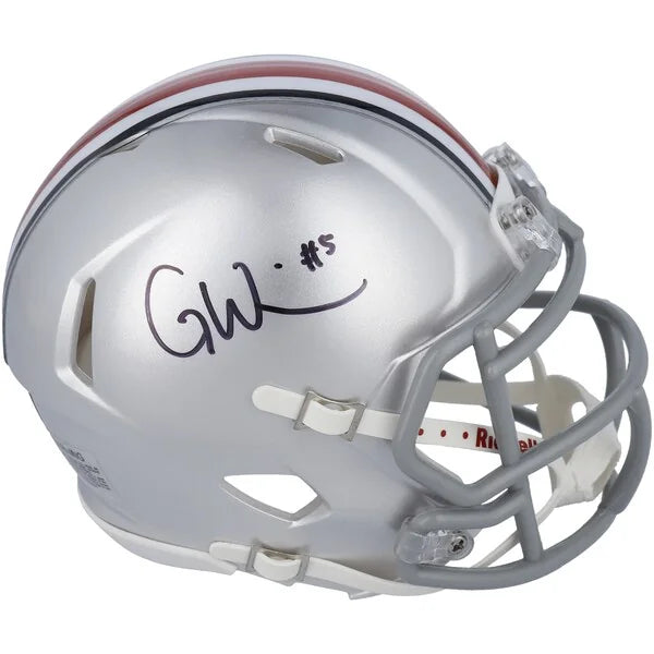 Garrett Wilson Signed Ohio State Buckeyes Mini Helmet | Riddell Speed