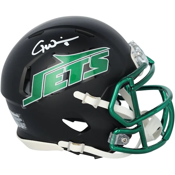 Garrett Wilson Signed Jets Black Alternate Speed Mini Helmet | Authenticated