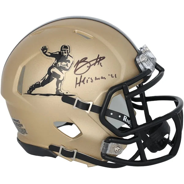 Bryce Young Signed Alabama Crimson Tide Riddell Gold Heisman Mini Helmet | 2021 Inscriptio