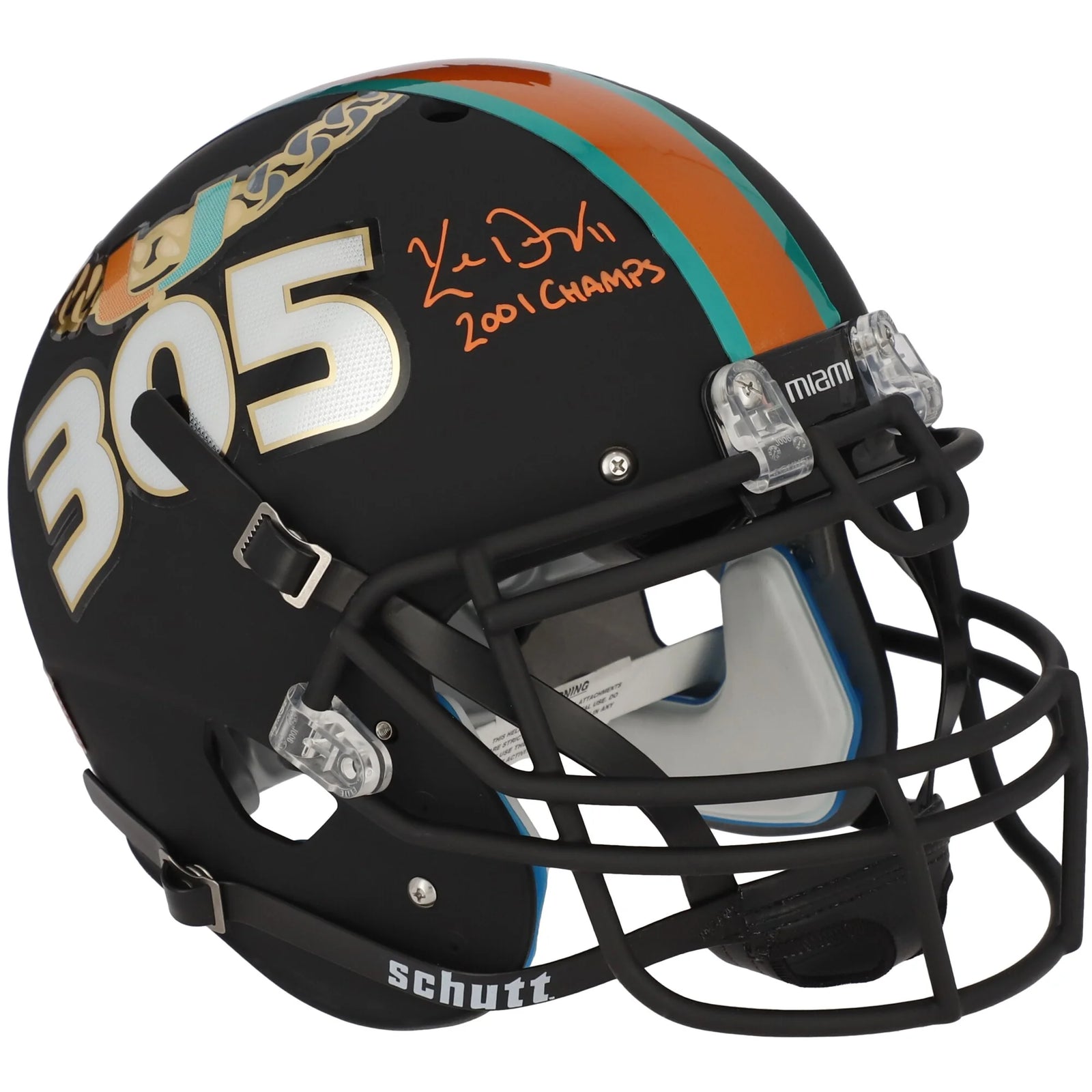 Ken Dorsey Signed Miami Hurricanes Schutt Helmet | 2001 Champs