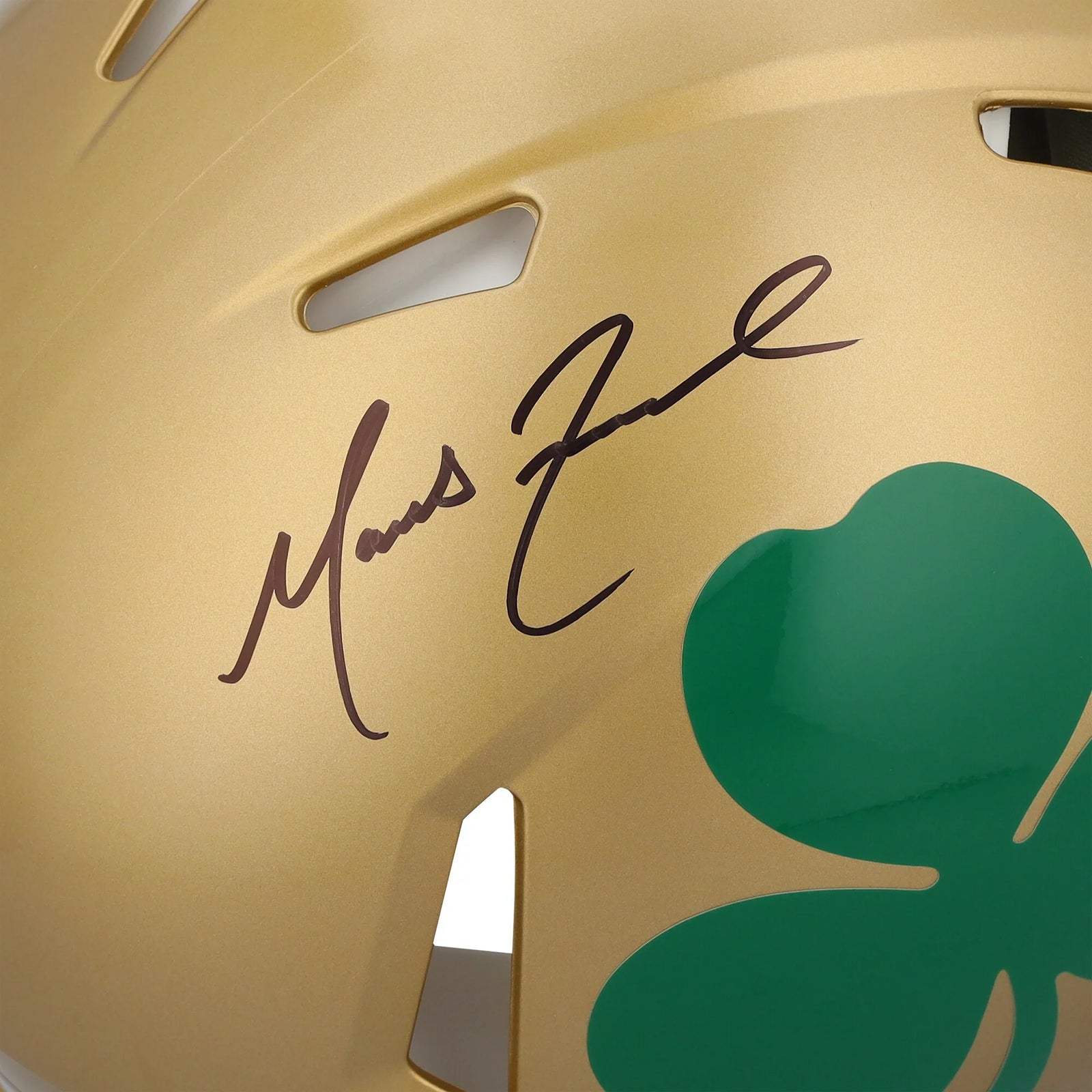 Marcus Freeman Signed Riddell Shamrock Speed Helmet | Notre Dame