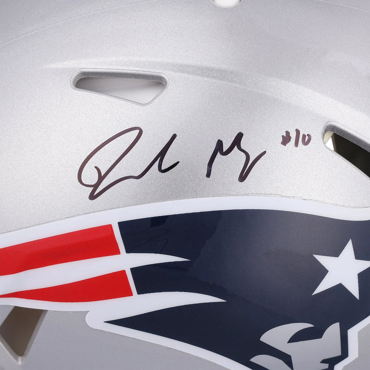 Drake Maye Signed Patriots Riddell Speed Helmet | Authenticated | WPHLTMA0601